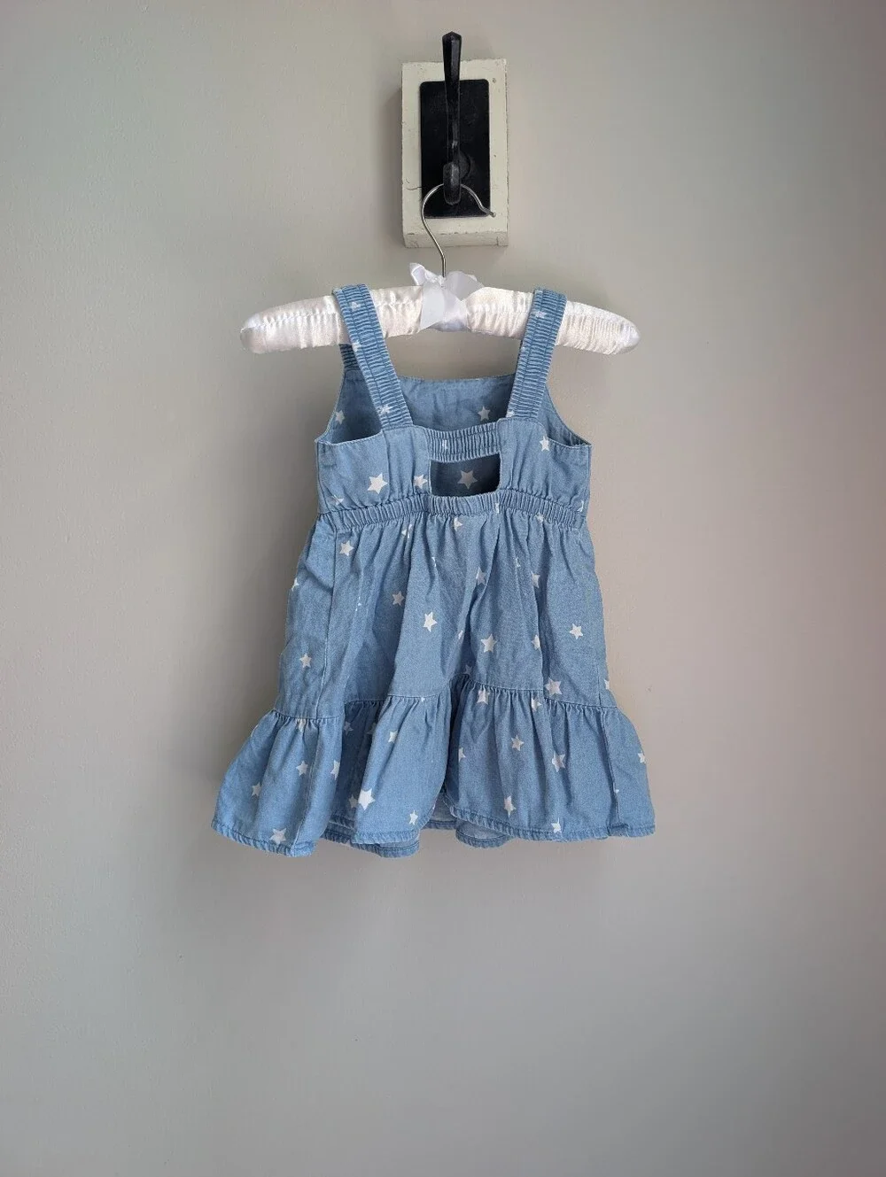 Matching Sister Dresses 12 M and 5T Flowy Chambray Denim Star Dress